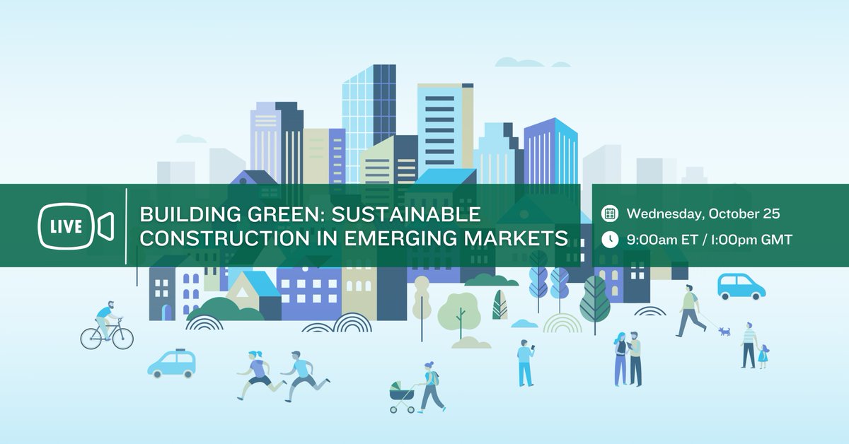 It’s time to embrace #sustainableconstruction!🏗️ 

Join us LIVE for the launch of a NEW IFC report on #BuildingGreen, with fresh insights on how countries can significantly reduce emissions from the construction sector.

🗓️October 25 
🕘9am ET / 1pm GMT 
🔗wrld.bg/9uAK50PYAgp