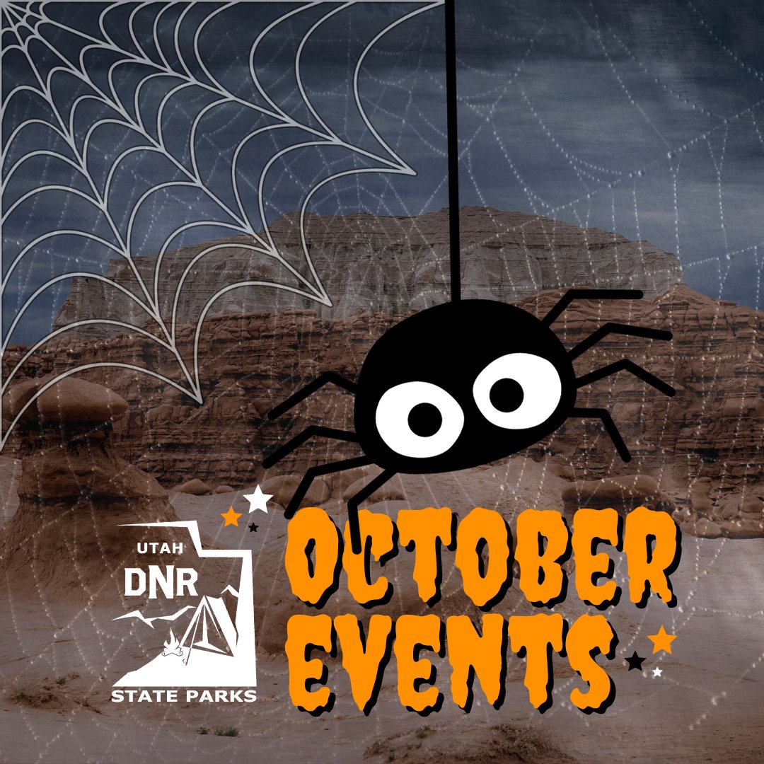 🎃 Whether you’re a nature lover, thrill-seeker, or simply someone who enjoys a good old-fashioned scare, Utah's state parks have something for everyone this Halloween. Prepare for a ghoulishly good time! 👻 Learn more at stateparks.utah.gov/2023/10/20/hal…