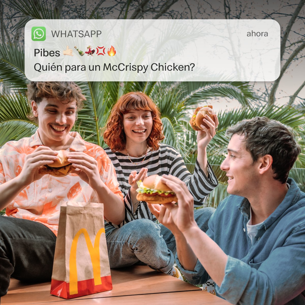 McDonalds_Uy's tweet photo. QUIÉN PARA? 🥳 Like si también te gustaría recibir un mensaje así ✉️ #McCrispyChicken https://t.co/97179tPiOH