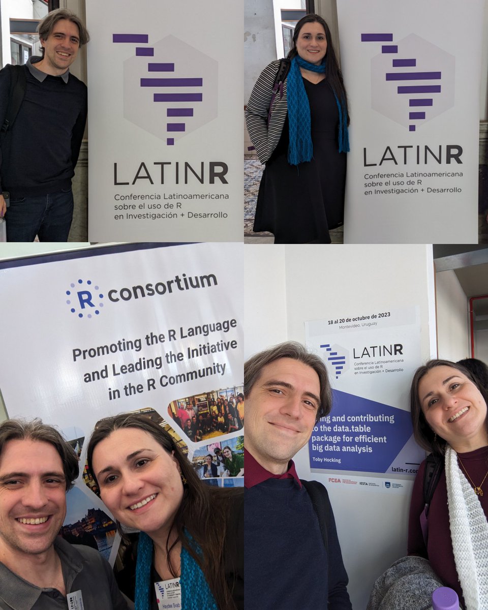 3 dias intensos de conferência!
Demorarei um pouco digerindo o que aprendi nesta <a href="/LatinR_Conf/">LatinR</a> pq teve MTA coisa boa mesmo :-)

Incentivo: <a href="/rOpenSci/">rOpenSci</a>
Patrocínio: <a href="/RConsortium/">R Consortium</a>
Apoio de sempre das <a href="/RLadiesSaoPaulo/">R-Ladies São Paulo</a> 

#latinr2023