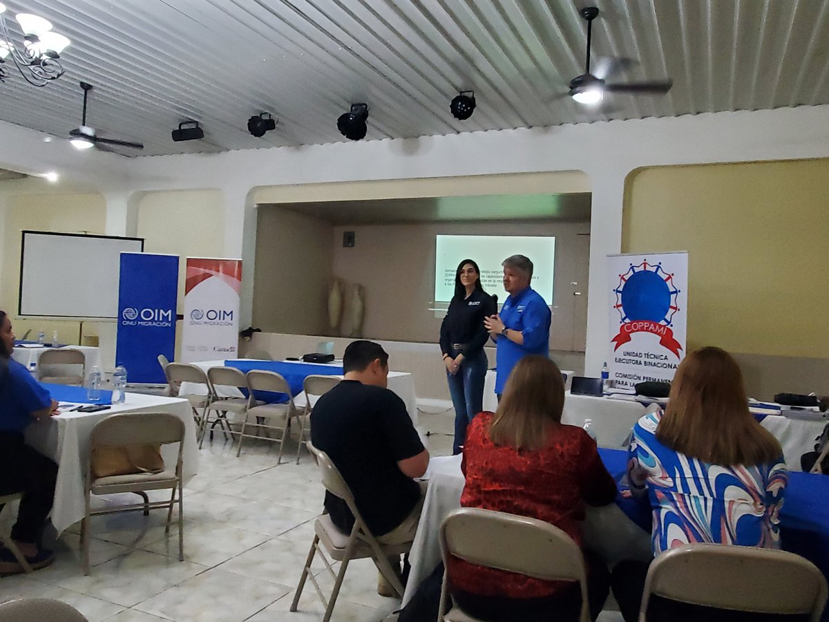 oimpanama's tweet photo. Participamos en el Taller Binacional de fortalecimiento de capacidades gubernamentales en la protección de personas migrantes en tránsito en frontera 🇵🇦-🇨🇷 en el marco de la Comisión Permanente para la Protección y Asistencia a Migrantes en Condición de Vulnerabilidad #COPPAMI
➕ https://t.co/jHBNwvYMuF