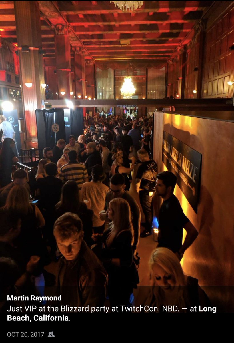 codephobia's tweet image. I love seeing memories on Facebook this time of year. Lots of great Twitchcon stuff. Here was a Blizzard VIP party at Twitchcon 6 years ago.