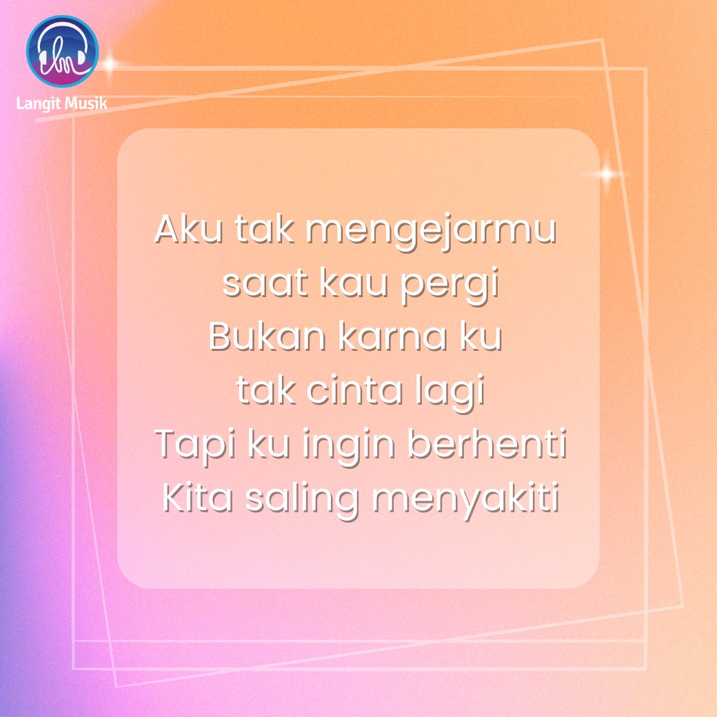 LangitMusik's tweet photo. Game Time! Siapkan fokusmu untuk #LangitMusikTebakDong
Kira-kira potongan lirik ini dari lagu apa yaa? Tag penyanyi nya kalo kamu berani! ^^
#LangitMusik #MusikIndonesiaJuara #TebakLirikChallenge #Elsya #MusikIndonesia #GameMusikSeru https://t.co/Gw7XG4x5xG