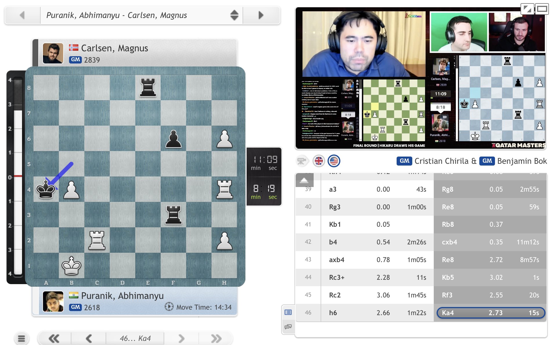 chess24.com on X: Though 47.Kc1 allows Magnus another chance to escape,  this time with 47Kb3 / X