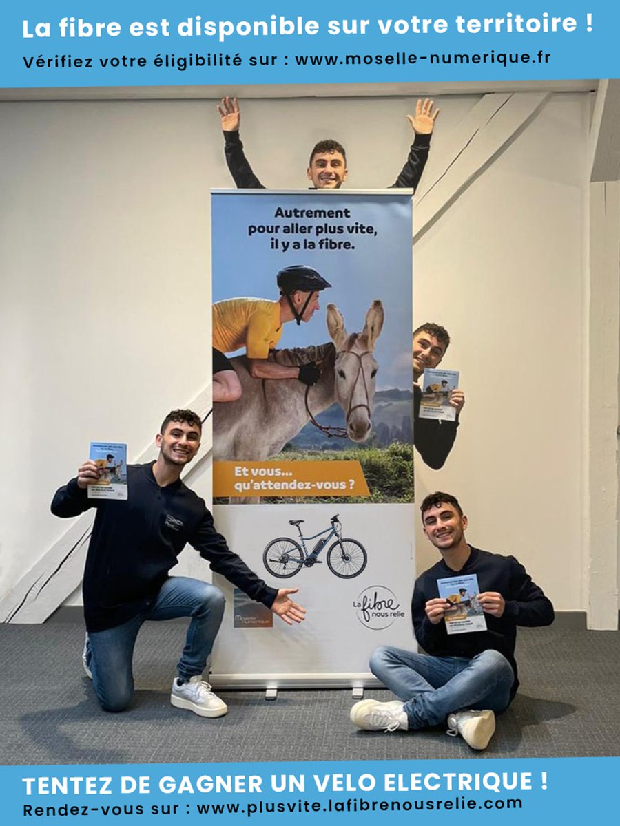 [JEU-CONCOURS] 🎁 GAGNEZ UN VÉLO ÉLECTRIQUE D'UNE VALEUR DE 2499€ ! 🚲

Raccordez-vous à la fibre avant le 31 décembre : lafibrenousrelie.com
Une fois raccordé.e, tentez votre chance🍀RDV sur plusvite.lafibrenousrelie.com

<a href="/SFR/">SFR</a> 
<a href="/orange/">Orange</a>  
<a href="/bouyguestelecom/">Bouygues Telecom</a> 
<a href="/free/">Free</a> 
<a href="/MoselleCD57/">Département Moselle</a>