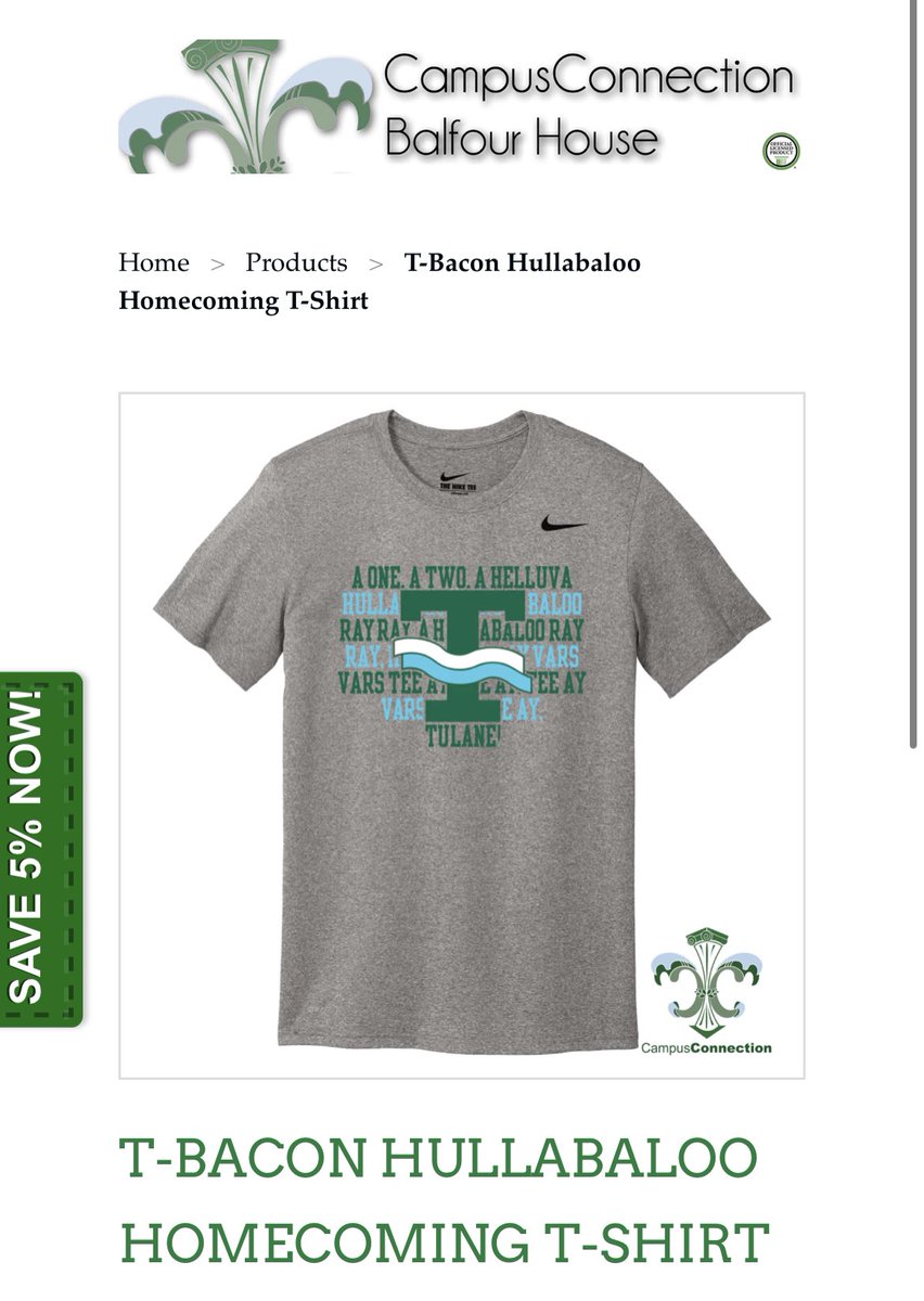 TulaneAthletics's tweet photo. AND THERE IS MERCH!  

Head over to @TulaneShop to get your T-Bacon Hullabaloo shirt!

#ForBuddy | #Rollwave https://t.co/cgnqkvosvS