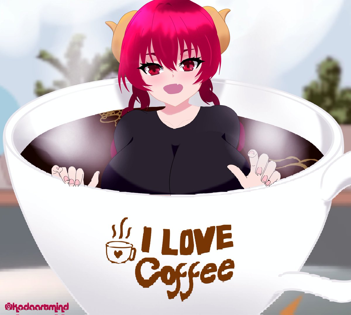 KodaArtComs's tweet photo. I ❤️ coffe, finished Art #ilulu #waifu #styleoflife #animegirl #anime #maidragon https://t.co/9RsiuUmWqq
