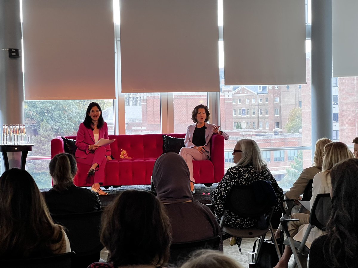Wow! Inspiring comments from 40th US Secretary of Commerce, <a href="/SecRaimondo/">Secretary Gina Raimondo</a> <a href="/CommerceGov/">U.S. Department of Commerce</a>, talking about her leadership in this moment and sharing her unique perspective having been a VC before public service.