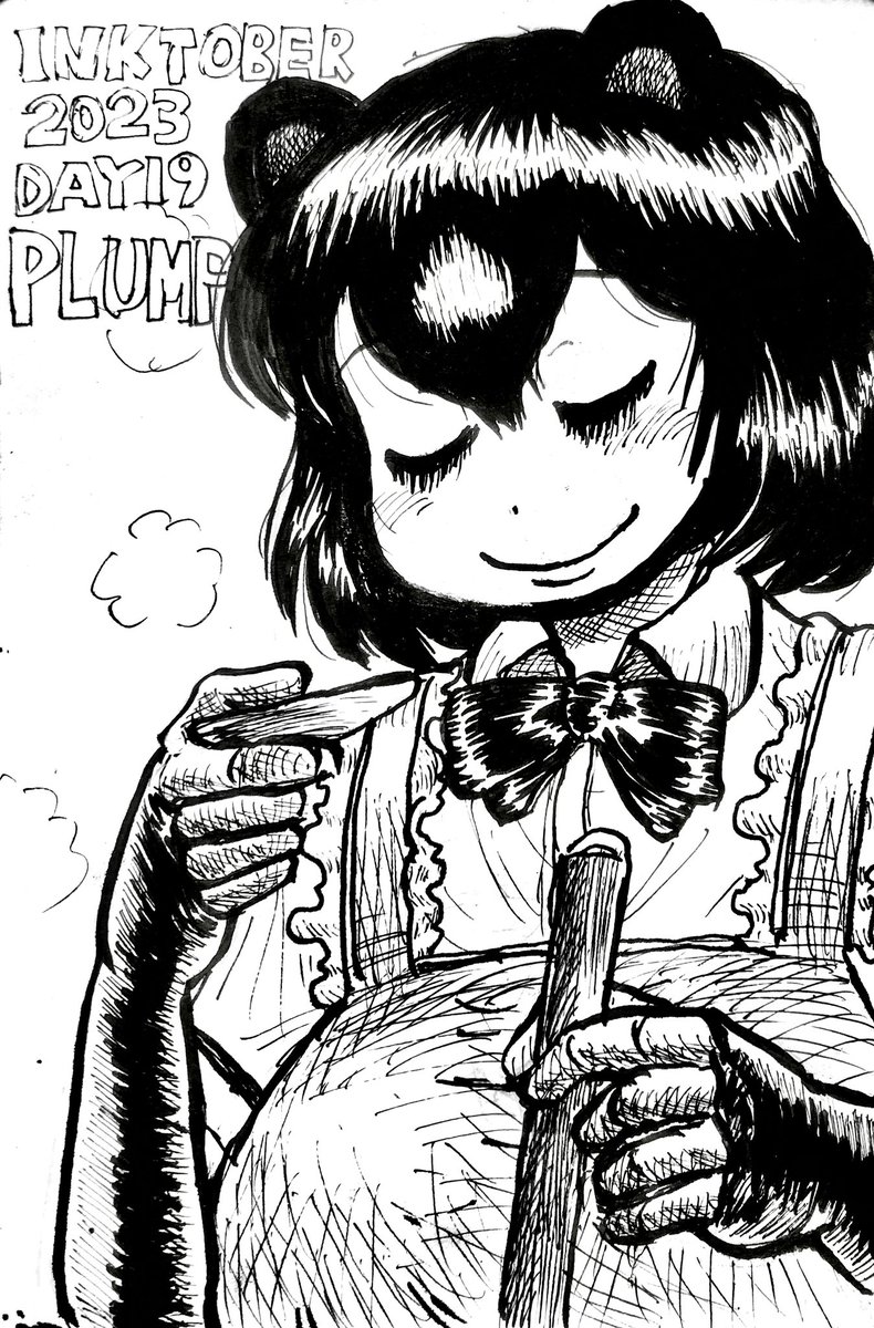 DAY19 PLUMP ヒグママ母性解放! これぞサイキョー流 #inktober2023 #inktober #けものフレンズ