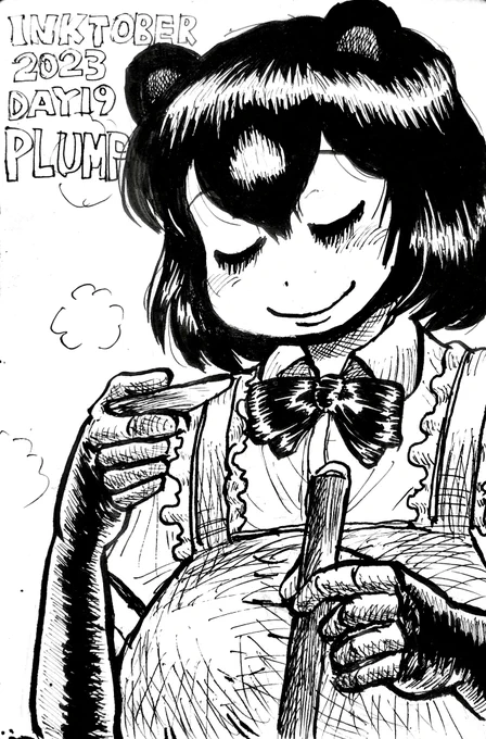 DAY19 PLUMP ヒグママ母性解放! これぞサイキョー流 #inktober2023 #inktober #けものフレンズ
