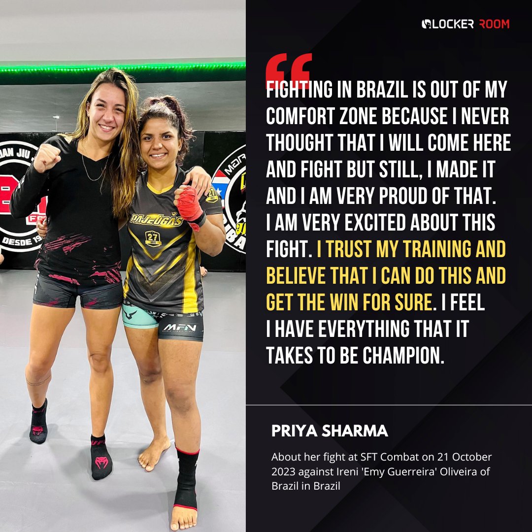 Historic October for Indian MMA. Priya Sharma fights at SFT Brazil