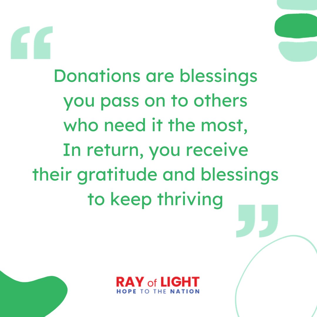 rayoflight_in's tweet photo. Donations are blessings
you pass on to others
who need it the most,
In return, you receive
their gratitude and blessings to keep thriving

#rayoflight #ngo https://t.co/MfR5dwtaB0