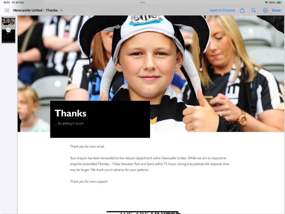 stephenmohammed's tweet photo. I’ve tried to contact #NUFC box office three times between 10th August and today with no response to my email regarding my season ticket which I’ve had for over 15 years.

Let’s hope they can do what the say they can do after yet another inquiry. @NUFC @ChronicleNUFC https://t.co/A6NJ6PwAzO