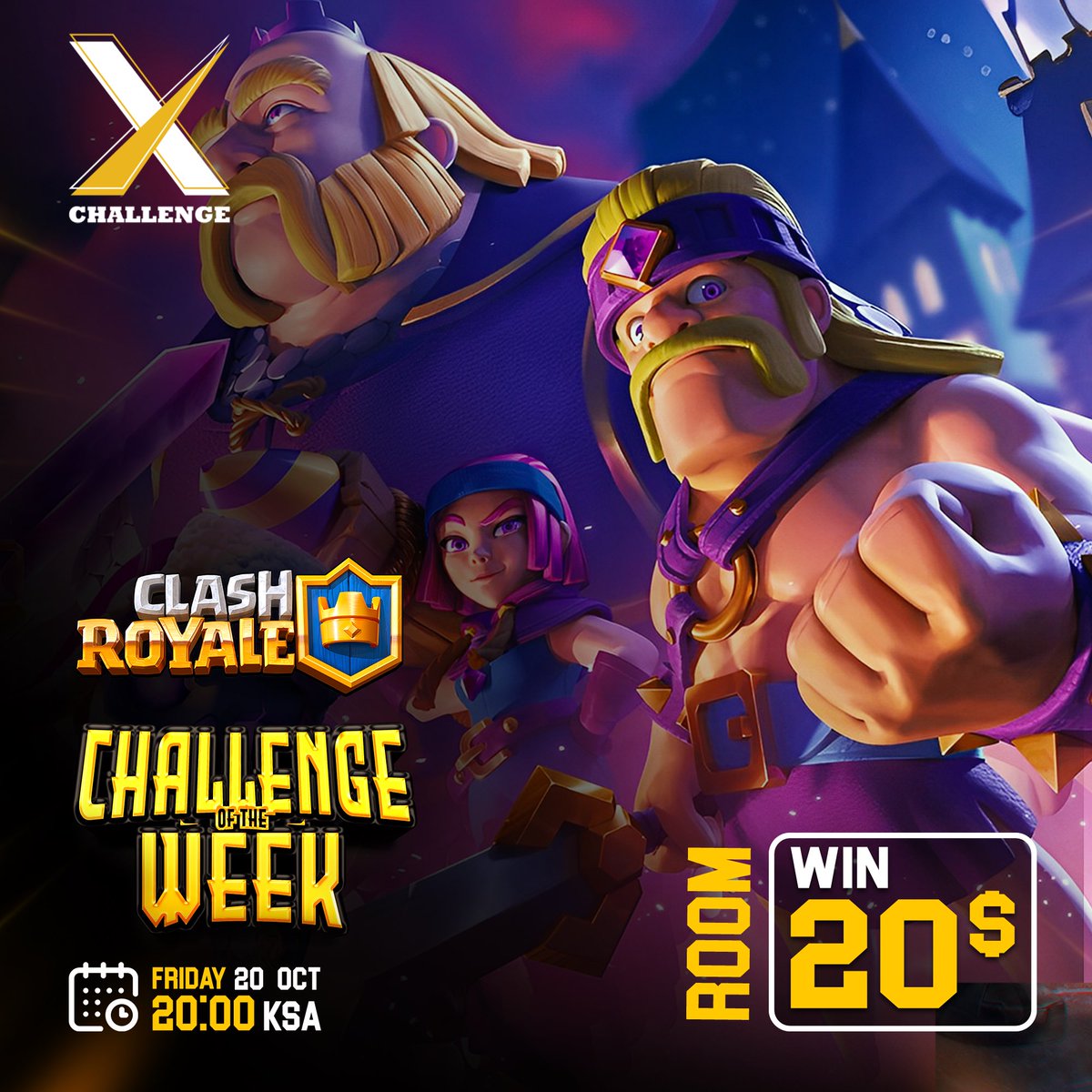 ChallengeXapp's tweet photo. كيف حماسكم لتحدي اليوم؟
التحدي ضمن لعبة Clash Royale
بانتظاركم مساء اليوم في تمام الساعة 8 مساءً بتوقيت مكة المكرمة😍
#تحدي_الاسبوع #تحديات_تشالنج_اكس #تحديات #Challengex https://t.co/uyQYePIrE8