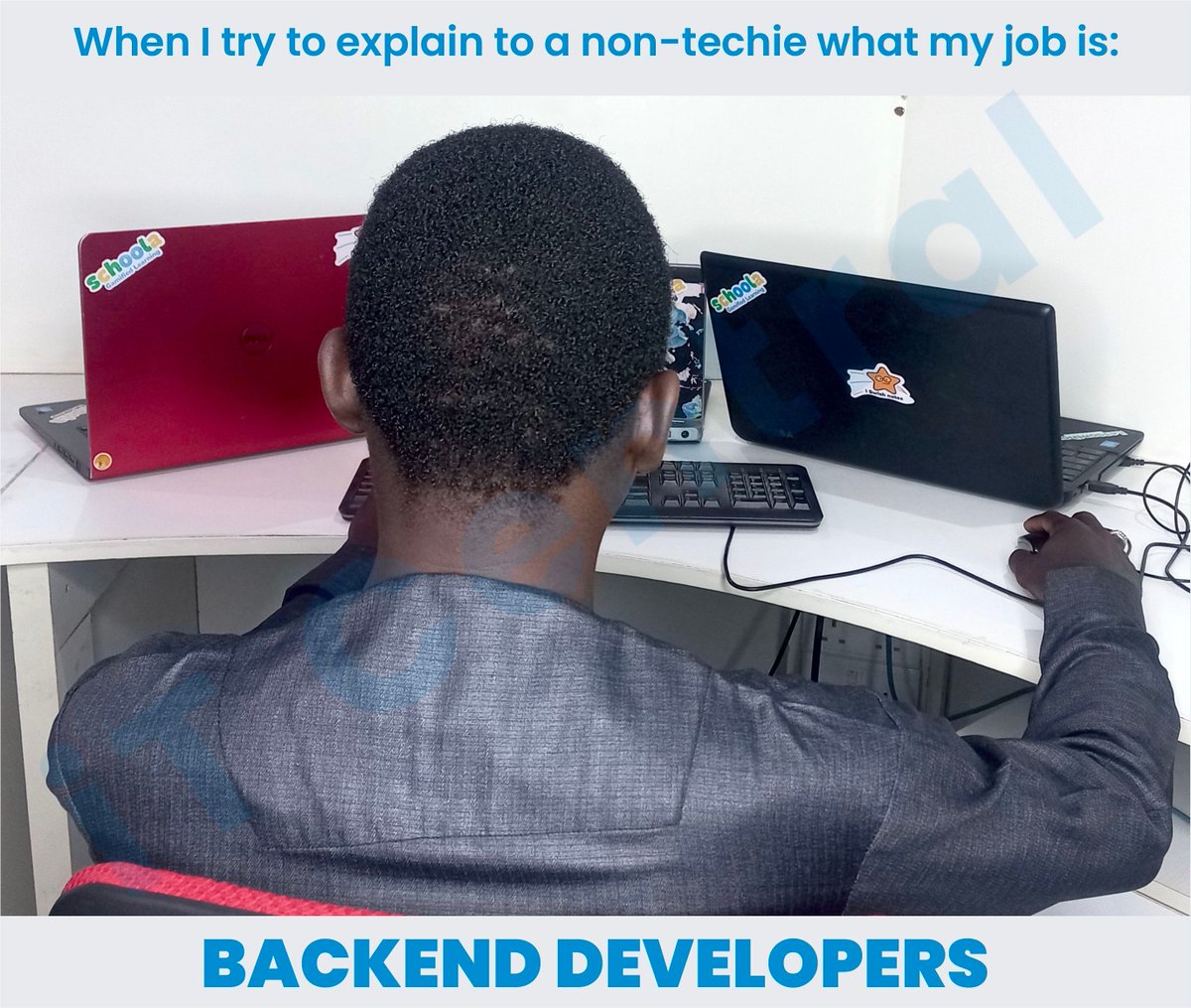 itcentralng's tweet image. "Explaining tech job to non-techies ... 🙃 #TechProblems #LostInTranslation"