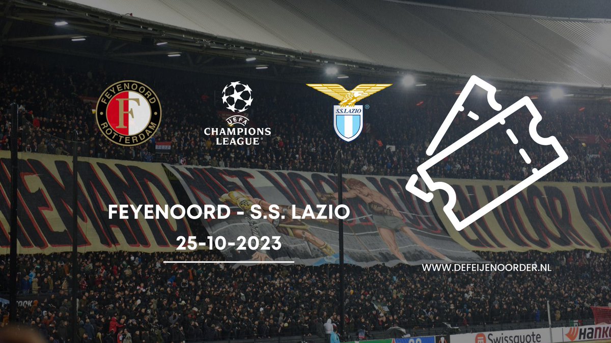 𝐊𝐚𝐦𝐞𝐫𝐚𝐝𝐞𝐧 𝐨𝐩𝐠𝐞𝐥𝐞𝐭 ‼️

Wij verloten 2 wedstrijdkaarten voor de wedstrijd Feyenoord - S.S. Lazio. 

Wil jij kans maken op deze kaarten?
1⃣ Like deze post
2⃣ Repost dit bericht

Maandag nemen wij contact op met de winnaar.  

Let op: Deze actie is alleen voor leden,