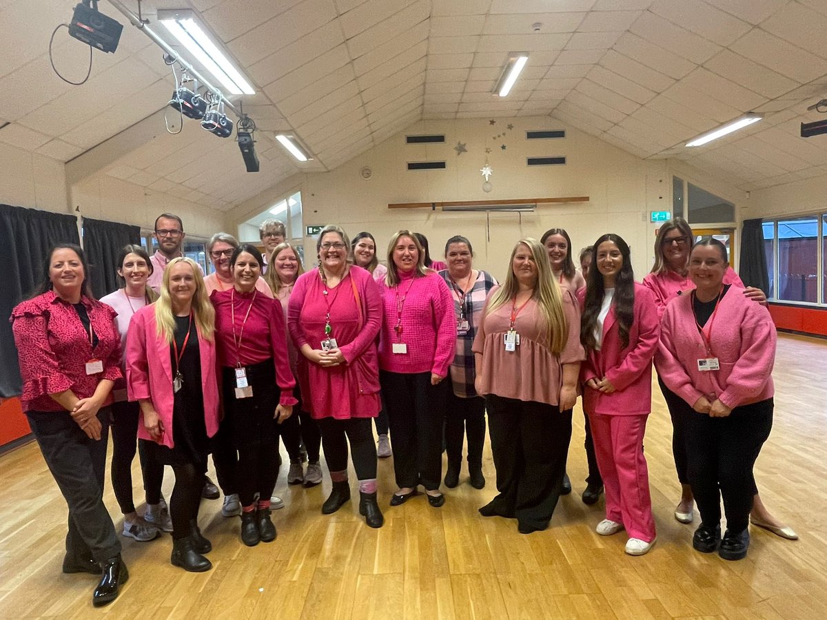 AllentonPrimary's tweet photo. We’ve swapped our Allenton Red for Breast Cancer pink today! #paintthetownpink @TransformTrust https://t.co/J8y7zjqQje