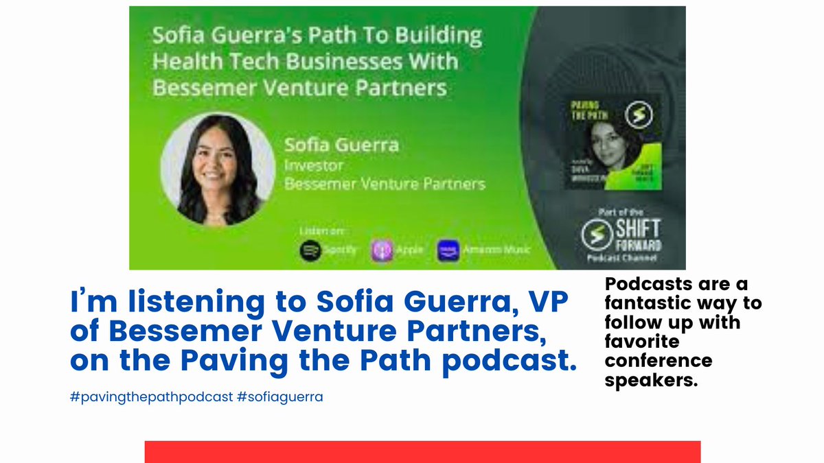 CincyPodcast's tweet image. I’m watching Sofia Guerra, VP at Bessemer Venture Partners, share truths about fundraising at the 2023 Startup Summit. I’m learning insights from Guerra about health tech startups on the Paving the Path podcast.
#pavingthepath #techpodcasts #SofiaGuerra