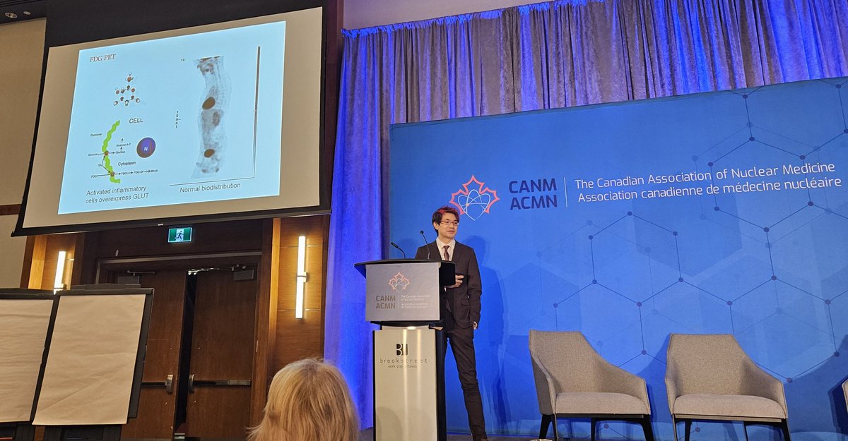 Dr. Eugene Leung (my boss, <a href="/redhairdoctor/">Eugene Leung</a>) talking about Cardiac Sarcoidosis. Always happy to learn so much from him! #CANM2023 <a href="/ONucmed/">Nuclear Medicine and Molecular Imaging</a>
