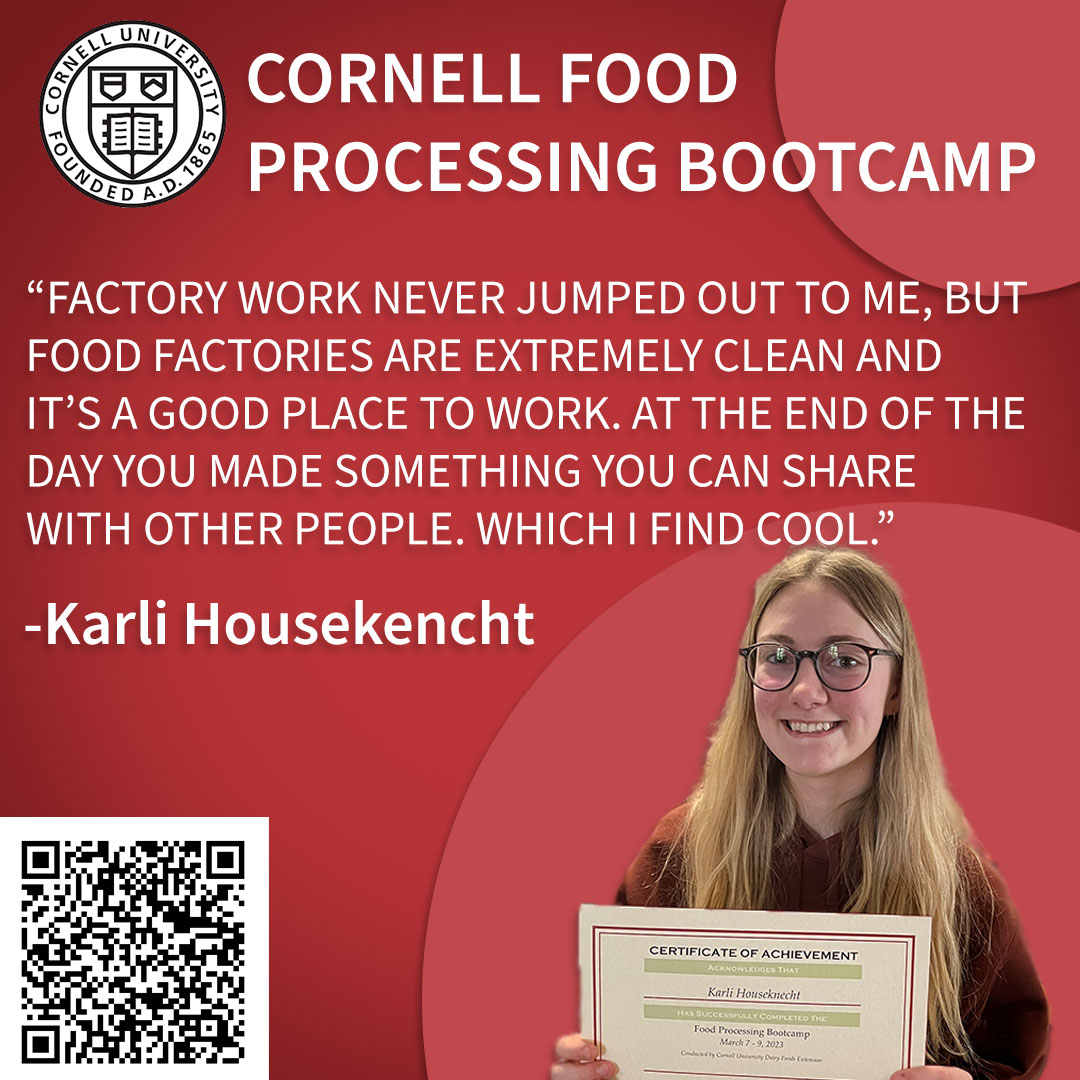 We are less than a month away from <a href="/CornellCALS/">Cornell CALS</a>   Food Processing Bootcamp!

If you know a student who would be a great fit for this program, please contact GCEDC VP of Business &amp; Workforce Development Chris Suozzi to sign up or visit cals.cornell.edu/food-processin… to learn more!