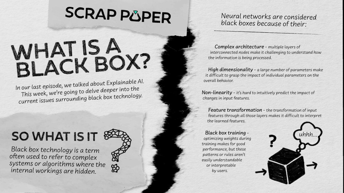 AI_ML_R's tweet photo. What's wrong with black boxes? A lot! ⬛ Let's talk about why #TransparentAI is so important.
#ArtificialIntelligence #AI #NeuralNetworks #TechProjects #ScrapPaper https://t.co/qZtX2tcEnd