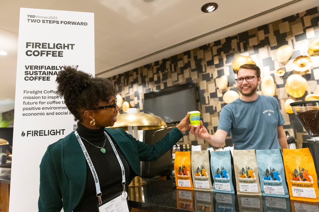 firelightcoffee's tweet photo. 🌟We were so honored to be selected by @ted as an in-kind partner for coffee service at the TEDWomen2023 conference in Atlanta! We had a blast serving drinks and talking about our sustainable coffees. https://t.co/DggTZUDXjW