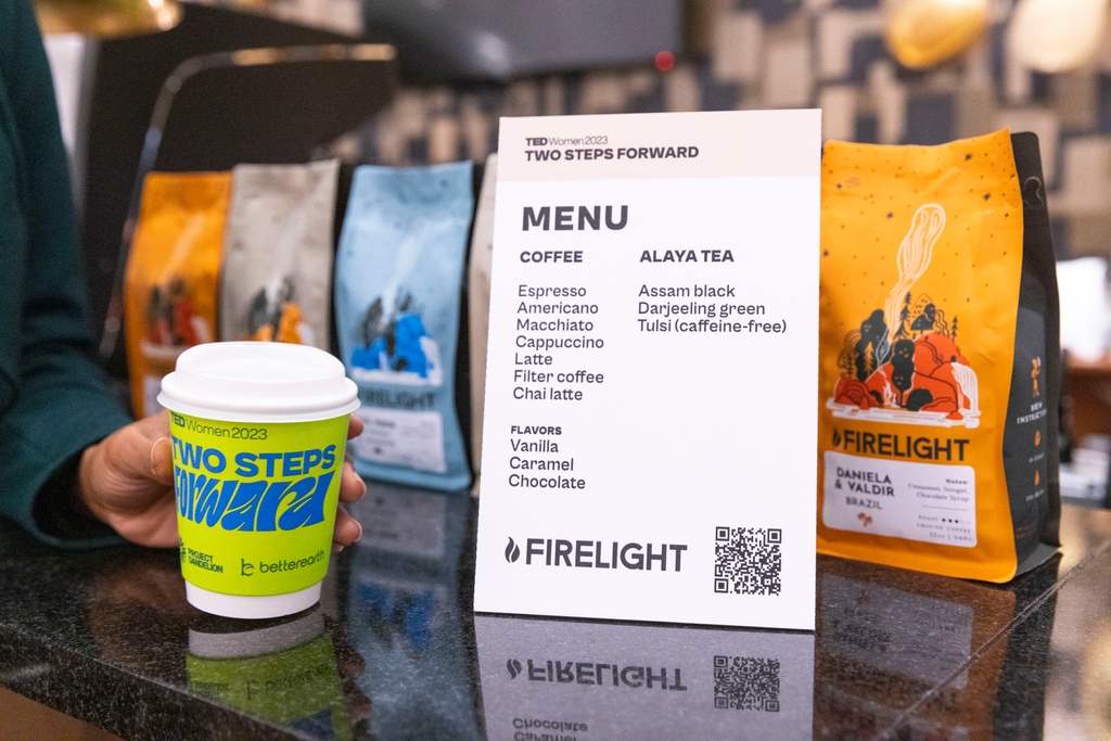 firelightcoffee's tweet photo. 🌟We were so honored to be selected by @ted as an in-kind partner for coffee service at the TEDWomen2023 conference in Atlanta! We had a blast serving drinks and talking about our sustainable coffees. https://t.co/DggTZUDXjW