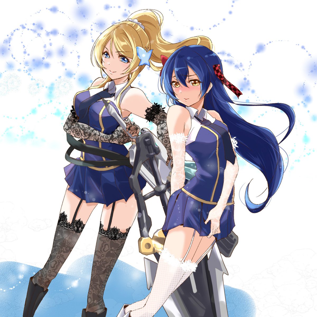 絢瀬絵里 ,園田海未 「いいかどんなときにも青と水色だぞ #絢瀬絵里生誕祭2023 #絢瀬絵里誕生祭20」|ウルツ∴🩵🧡💜のイラスト