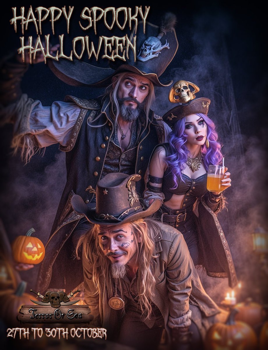 terrorofsea's tweet photo. It's Halloween season, and a thrilling event is underway! From October 27th, 12:00 UTC, to November 30th, 12:00 UTC, collect pumpkins, harvest coffins, and battle the Spooky Captain defeat them to summon Boo Bones and gather Skulls to power up your ship. https://t.co/FAncg6tRTC