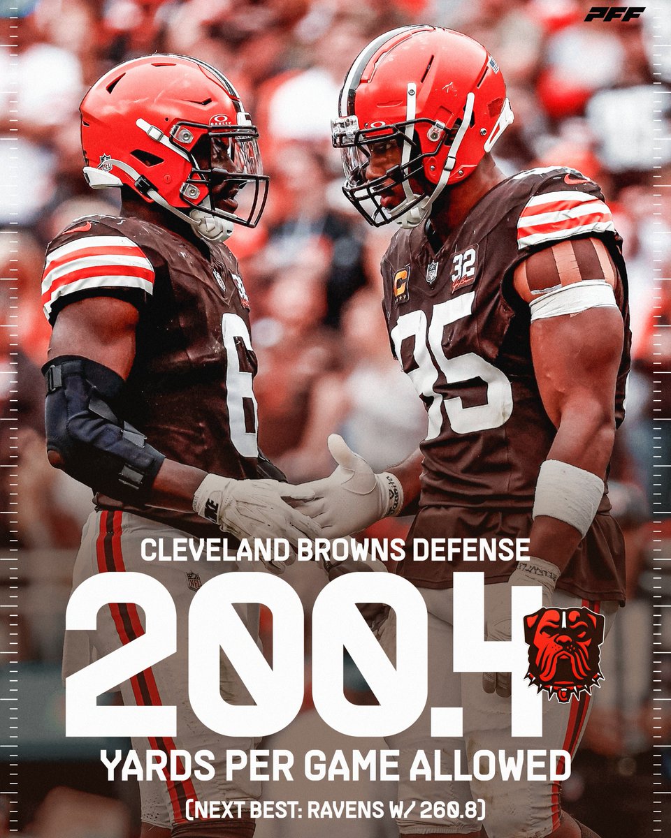 PFF's tweet photo. The Browns defense has been HISTORIC this season https://t.co/algmalknwQ