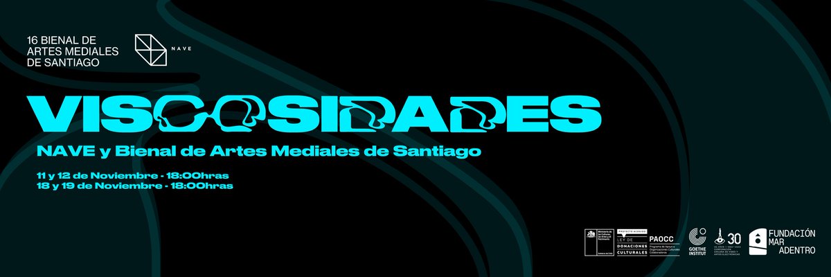 centro_nave's tweet photo. 📍La 16 edición de la Bienal de Artes Mediales de Santiago y NAVE presentan de manera conjunta “Viscosidades”, una instancia enmarcada en el ciclo DESBORDE 2023, que reúne una serie de encuentros y conversaciones gratuitas en NAVE el 11, 12, 18 y 19 de noviembre a las 18 hrs. https://t.co/ZMj28lKnlk