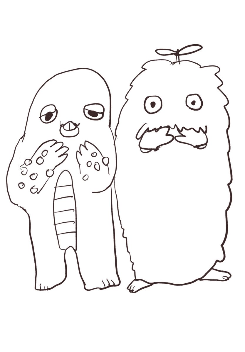 うろ覚えお絵描き選手権
ガチャピん&むっく 
(リプ欄にアンケート) 