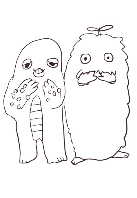 うろ覚えお絵描き選手権
ガチャピん&むっく 
(リプ欄にアンケート) 