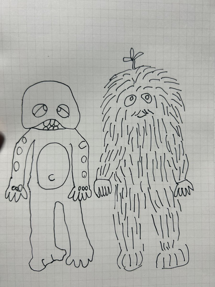 うろ覚えお絵描き選手権
ガチャピん&むっく 
(リプ欄にアンケート) 