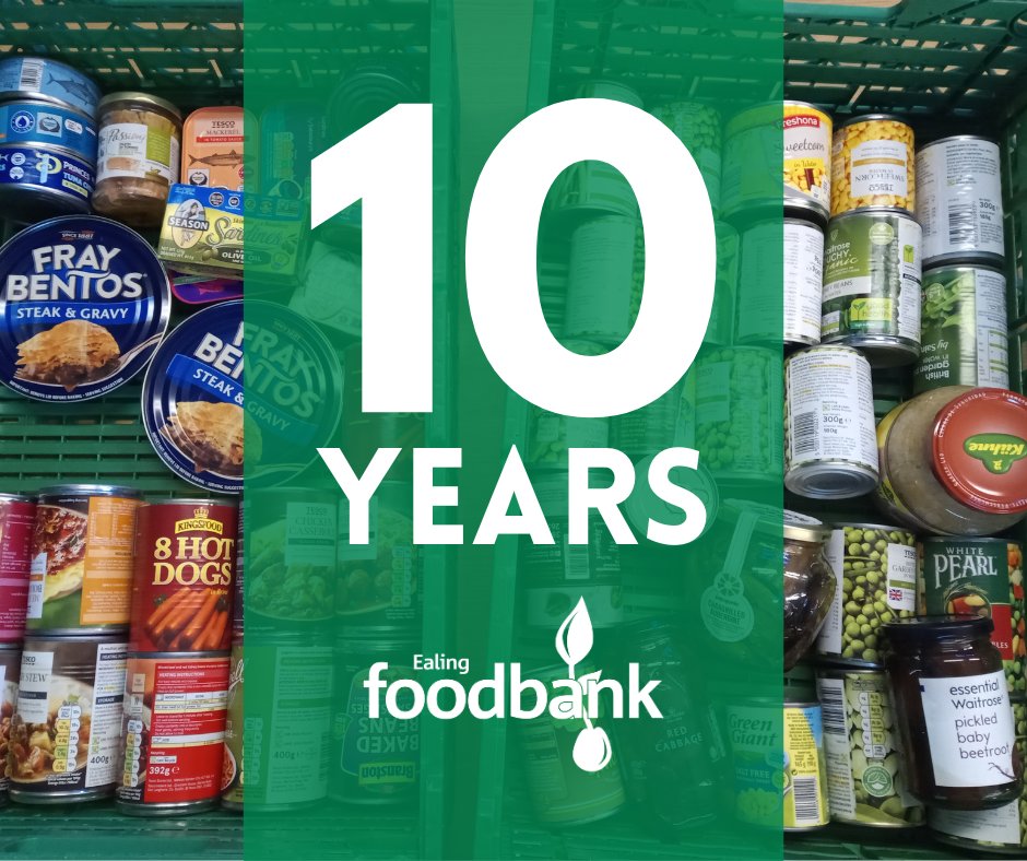 10 years of amazing volunteers 10 years of generous support from the community 183,763 people served A sombre day for us as we mark our 10th anniversary, but we want to thank our dedicated volunteers and donors. Let's work towards a future without the need for foodbanks.