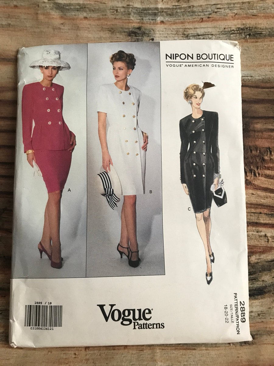 dammier_lizette's tweet image. 1992 Vogue Pattern 2889 Nippon Boutique Pattern Sizes 18,20,22 Uncut tuppu.net/a281a256 #Etsy #doyourememberwhen #UncutPattern