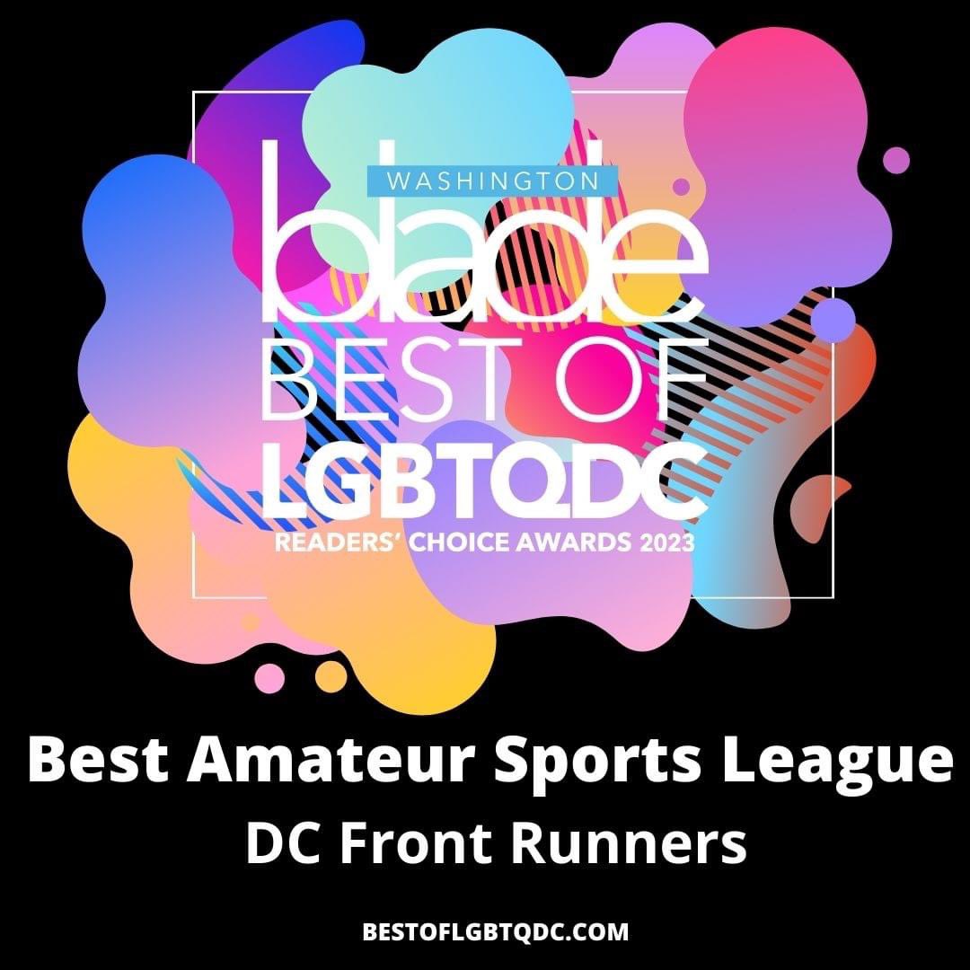 We’re honored to announce <a href="/WashBlade/">Washington Blade</a> has named DC Front Runners the “Best Amateur Sports League” in #DC. Thank you!! 🥰🌈 #LGBTQ