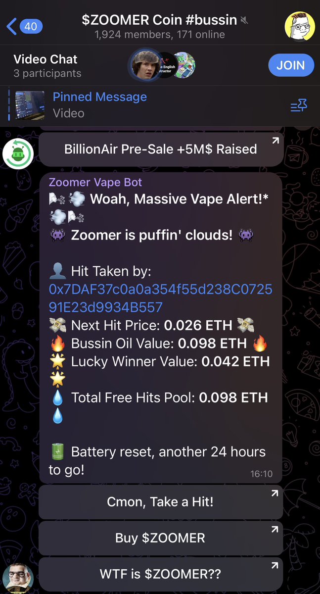 ZoomerCoin's tweet photo. 🌬💨 Woah, Massive Vape Alert!* 💨🌬
👾 Zoomer is puffin' clouds! 👾

Join the tg and TAKE A HIT 👀

$ZOOMER $VAPE $ETH #ETHGAME

https://t.co/TqcBFSfvTH https://t.co/RhA4umZeP3