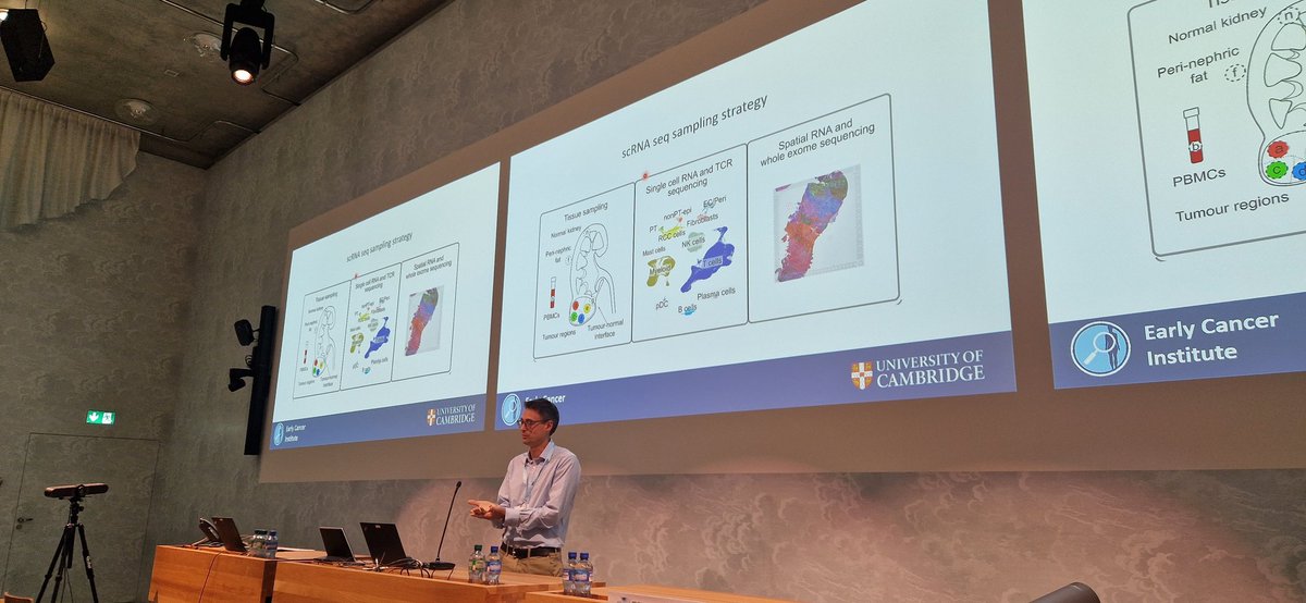 LambAlastair's tweet image. Has @Tom_J_Mitchell finally come round to #SpatialTranscriptomics?! Lovely talk & scope of work presented at #ESUR23 from his @EarlyCancerCam group
Using ST to define transition from benign to malignant #KidneyCancer & oppo for early detection/intervention
@ChloePacyna @Uroweb