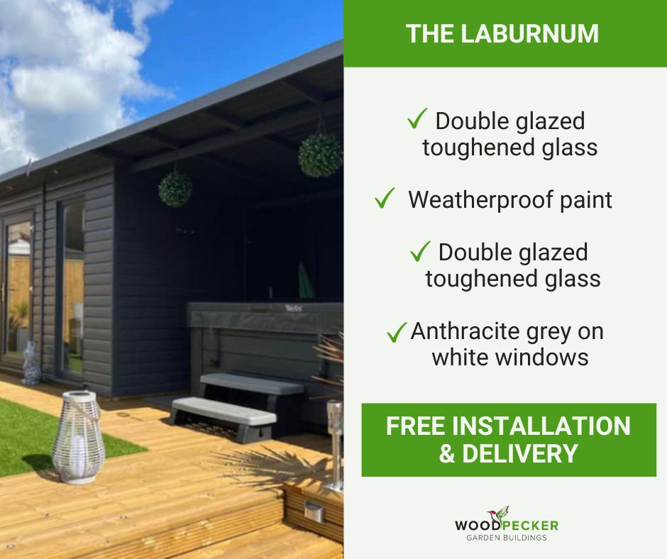 The Laburnum

The perfect garden room with extra storage space!
We can build bespoke to your garden and sizing!

#gardenrooms #granddesign #swansea #garden #gazebo #timber #newportwales #bristol #outdoorliving #gardenproject #bespokedesign #skills #skill #garden #gardens