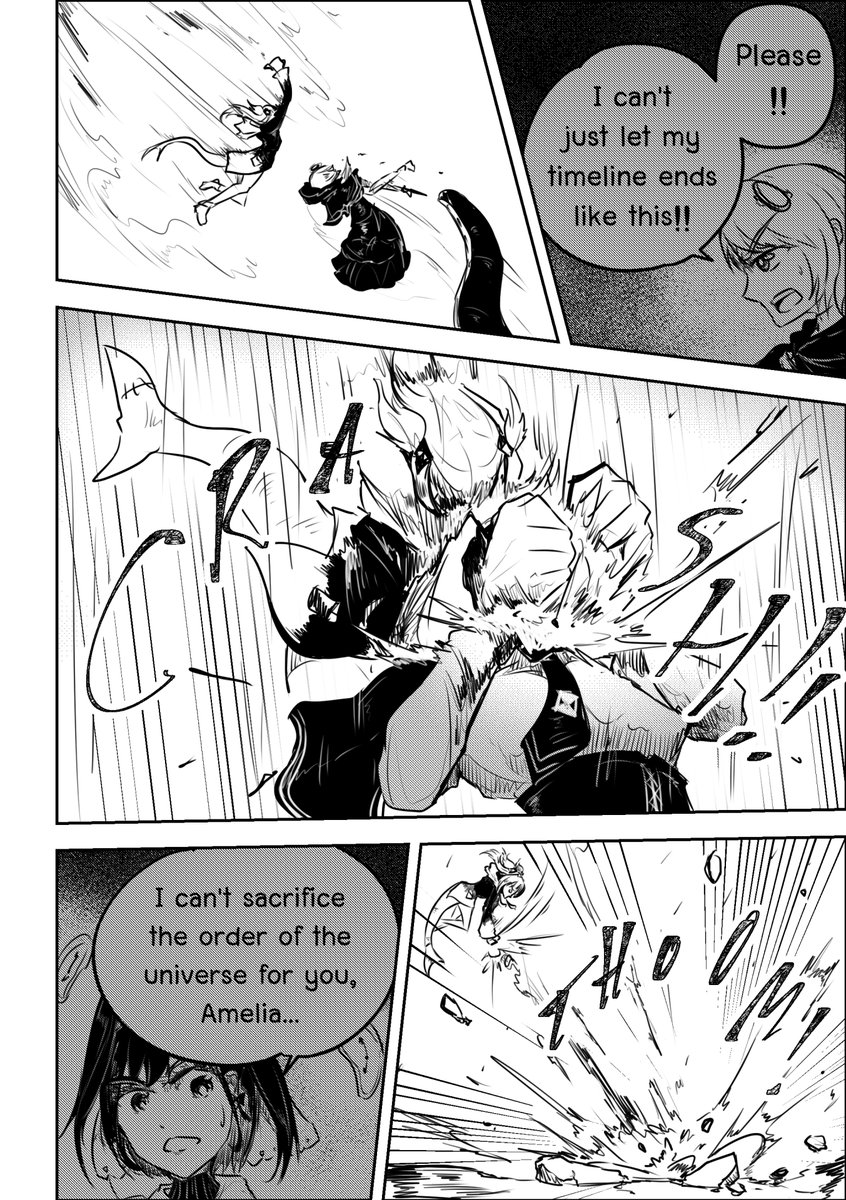 Lavendulan's tweet photo. [Fan manga] Black Amelia: Timeline Annihilator PART II - FINAL CHAPTER (Pages 32-33)
(Read right to left)

#BlackAmelia #HololiveEN #holoMyth #AlterAme #hololiveALT #holoENlore #EvilAme #manga #ameliart #kronillust #artsofashes #絵ニックス #Gawrt https://t.co/iY9a2bDYeZ