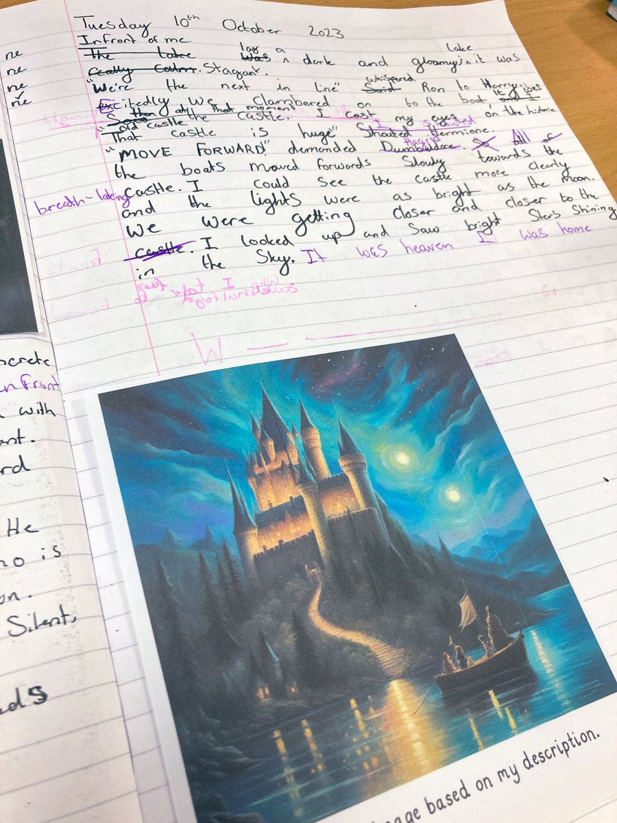 WCPSc2024's tweet image. We used AI to generate images based on our descriptive narratives 🤩 this helped us to know how well we had described our settings 👍🏻 @WCommonPS #WCPSliteracy #edutech @Education_IT