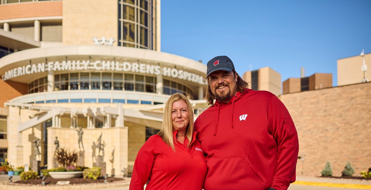 Sarah and I are teaming up with American Family Insurance to support @uwhealthkids! @AmFam will match donations to American Family Insurance Children’s Hospital up to $50,000 until the end of the Badgers football season. Visit AmFamKids.org to donate! #beatillinois