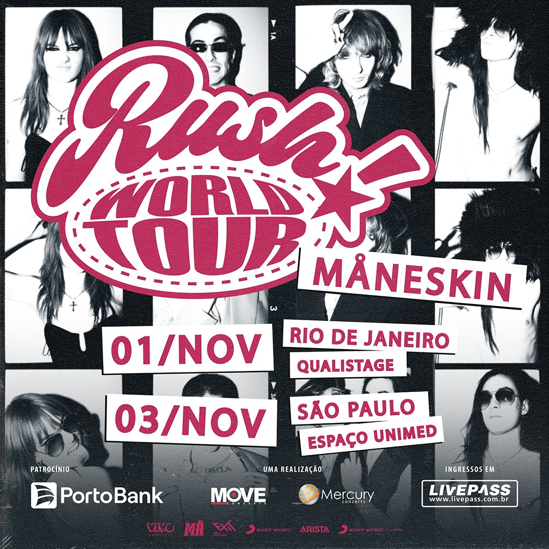 mercuryconcerts's tweet photo. Faltam apenas 13 dias para o primeiro show do #rushworldtour do #Maneskin !! 01/11 no #RiodeJaneiro  
https://t.co/AqwTsornpk https://t.co/OV7hZjZHoV