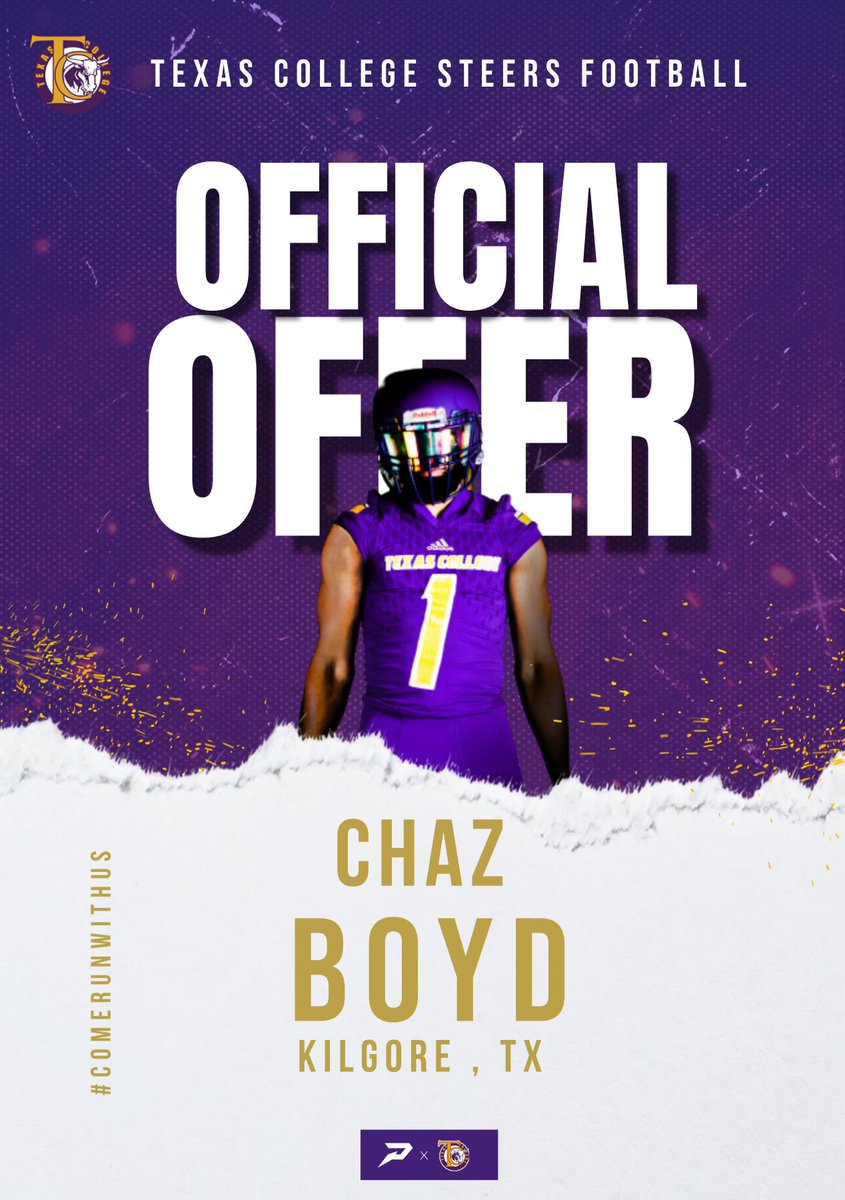 #AGTG Blessed to receive an offer from Texas College #GoSteers 🟣🟡 <a href="/Manmakerallday/">Nathaniel Jones</a>