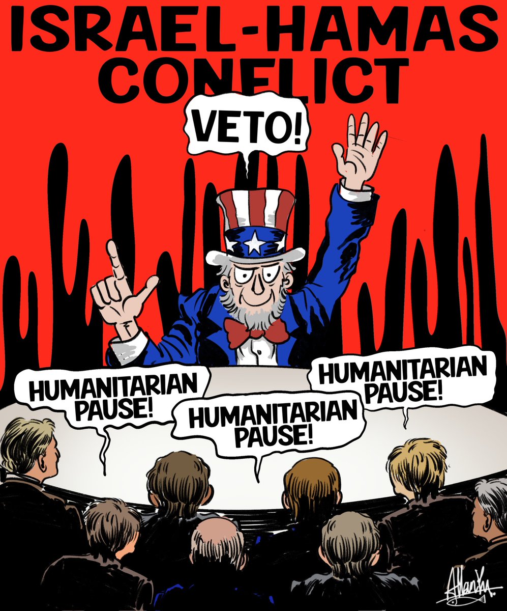 XHNews's tweet photo. On a UNSC resolution that would have called for humanitarian pauses in Gaza, the United States chose to stand with continued conflict and bloodshed.
Its veto is stained with the blood of war casualties https://t.co/YxLB847CvH