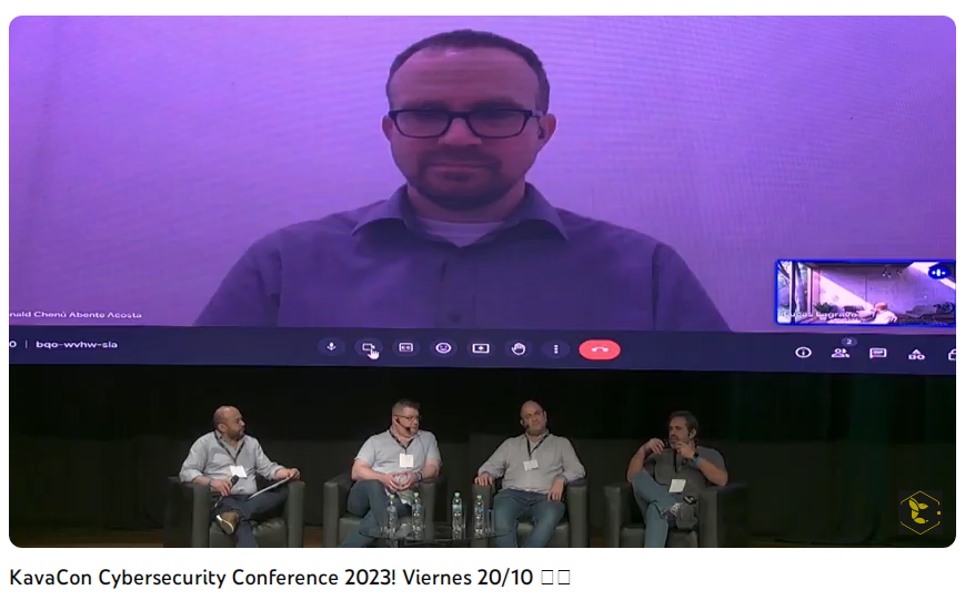 AdrianneGonz1's tweet photo. ¿Qué usos tiene la IA en el Py. y cuáles son sus potenciales impactos? Todo esto y más nos responden el panel de la #SociedadParaguayaDeIA en @KavaConPy #kavacon2023 #kavacon #ciberseguridad 🐝😊 https://t.co/KkouMBgwrm
