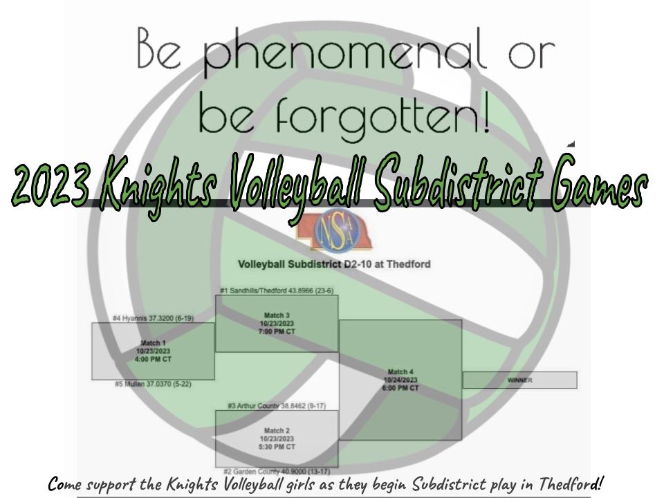 S-T Knights Volleyball (@stknightsvolle1) on Twitter photo π¨Sub-Districtsπ¨π
π: winner between Mullen/Hyannis
π: Thedford, NE
β°: 7pm
<a href="/SandhillsPublic/">SndHllsPublicSchools</a> <a href="/ThedfordSchools/">Thedford Schools</a> π¨Sub-Districtsπ¨π
π: winner between Mullen/Hyannis
π: Thedford, NE
β°: 7pm
<a href="/SandhillsPublic/">SndHllsPublicSchools</a> <a href="/ThedfordSchools/">Thedford Schools</a>