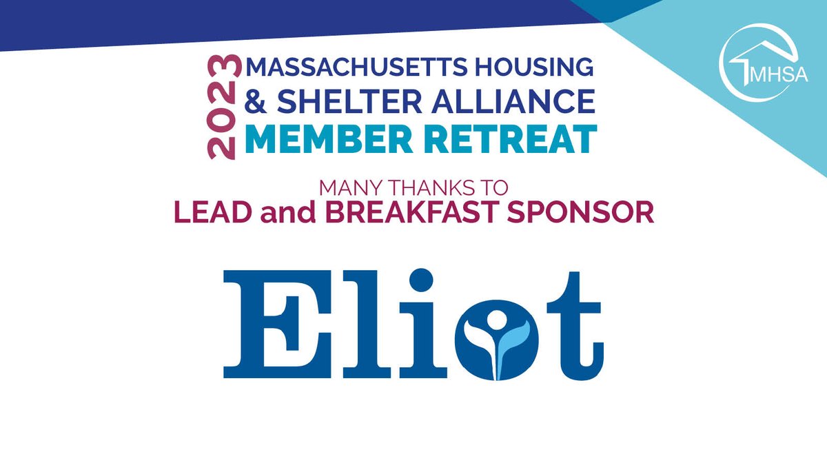 Many thanks to <a href="/Eliot_chs/">Eliot</a> for their generous contribution to MHSA's annual member agency retreat as both Lead Sponsor and Breakfast Sponsor! We are grateful for your partnership! Read more about Eliot here: mhsa.net/mhsa-updates/m…