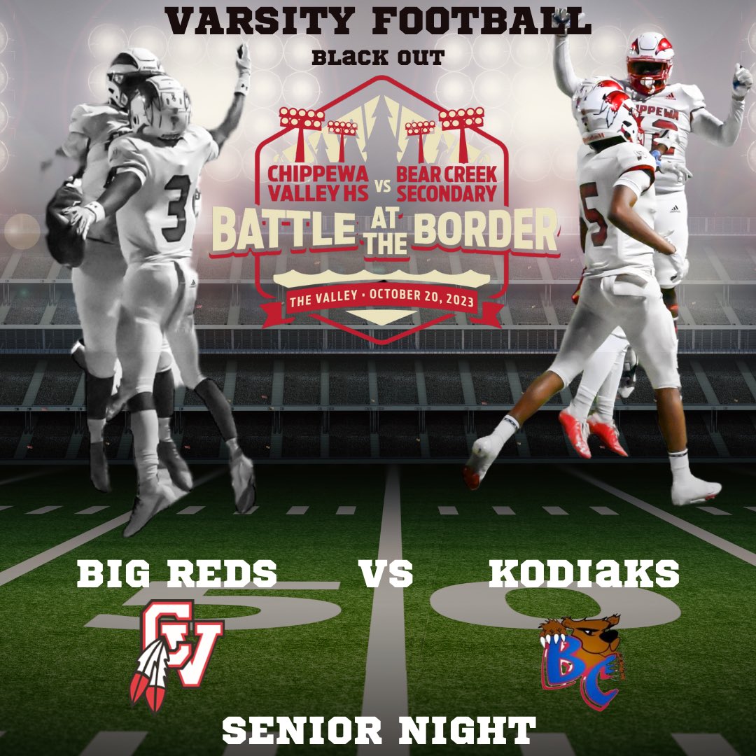 CVHSAthBoosters's tweet photo. good luck to our @CVBigReds as they take on the @CreekAthletics football team tonight 10/20/23 at 7pm #BattleAtTheBorder #SeniorNight #BlackoutTheme #BigRedFamily #LetsGoBigReds @CV_BigRedBacker https://t.co/D8jfZLuLAO